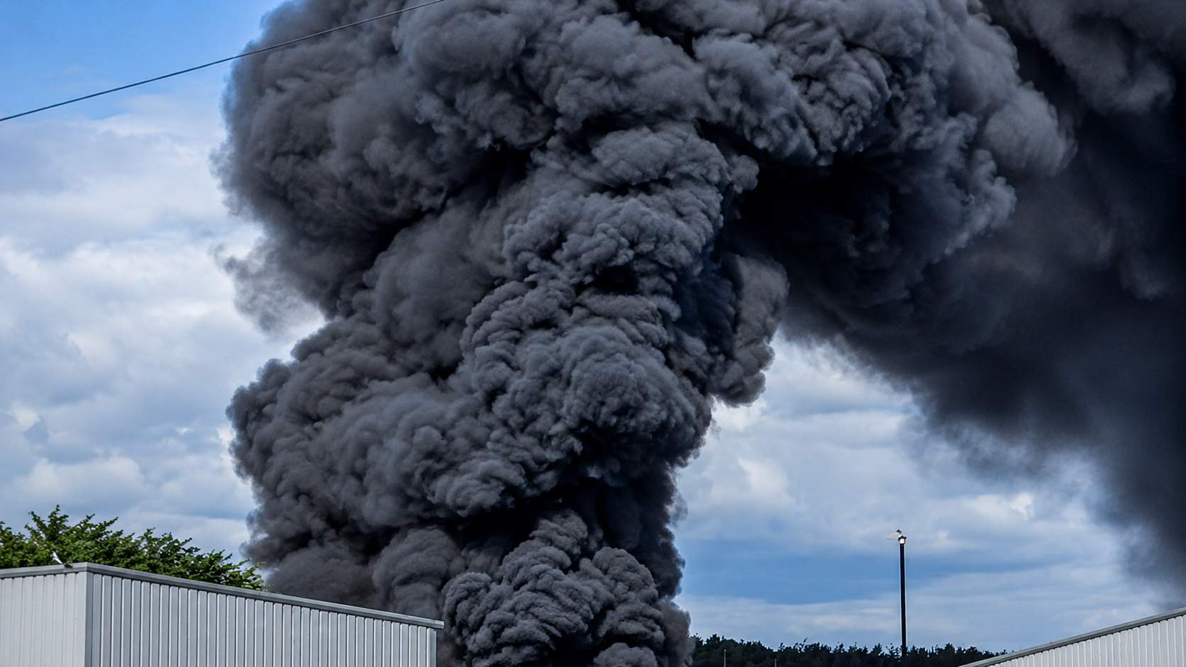 Huge Washington Fire Sends Smoke Across Newcastle